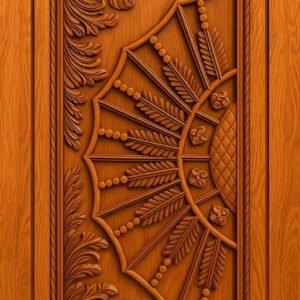 Ornate Circular Motif Carved Door