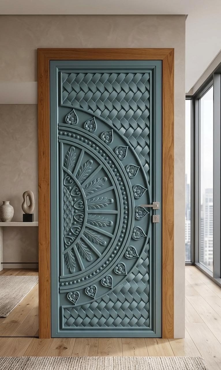 Circular Geometric Pattern Entrance Door